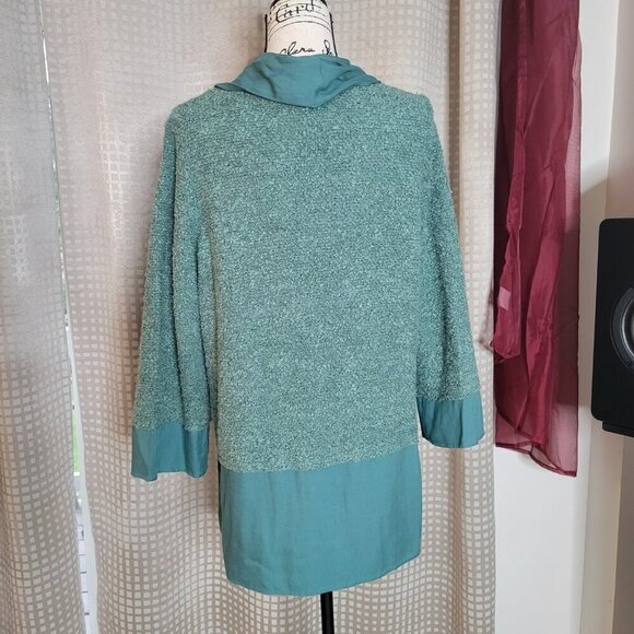 Soft Surroundings Green Wool Blend Open Cardigan Sweater - Size Medium - Picture 3 of 8